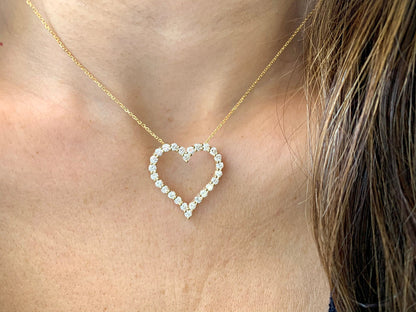 0.3 TCW Round Shape Moissanite Heart Style Necklace