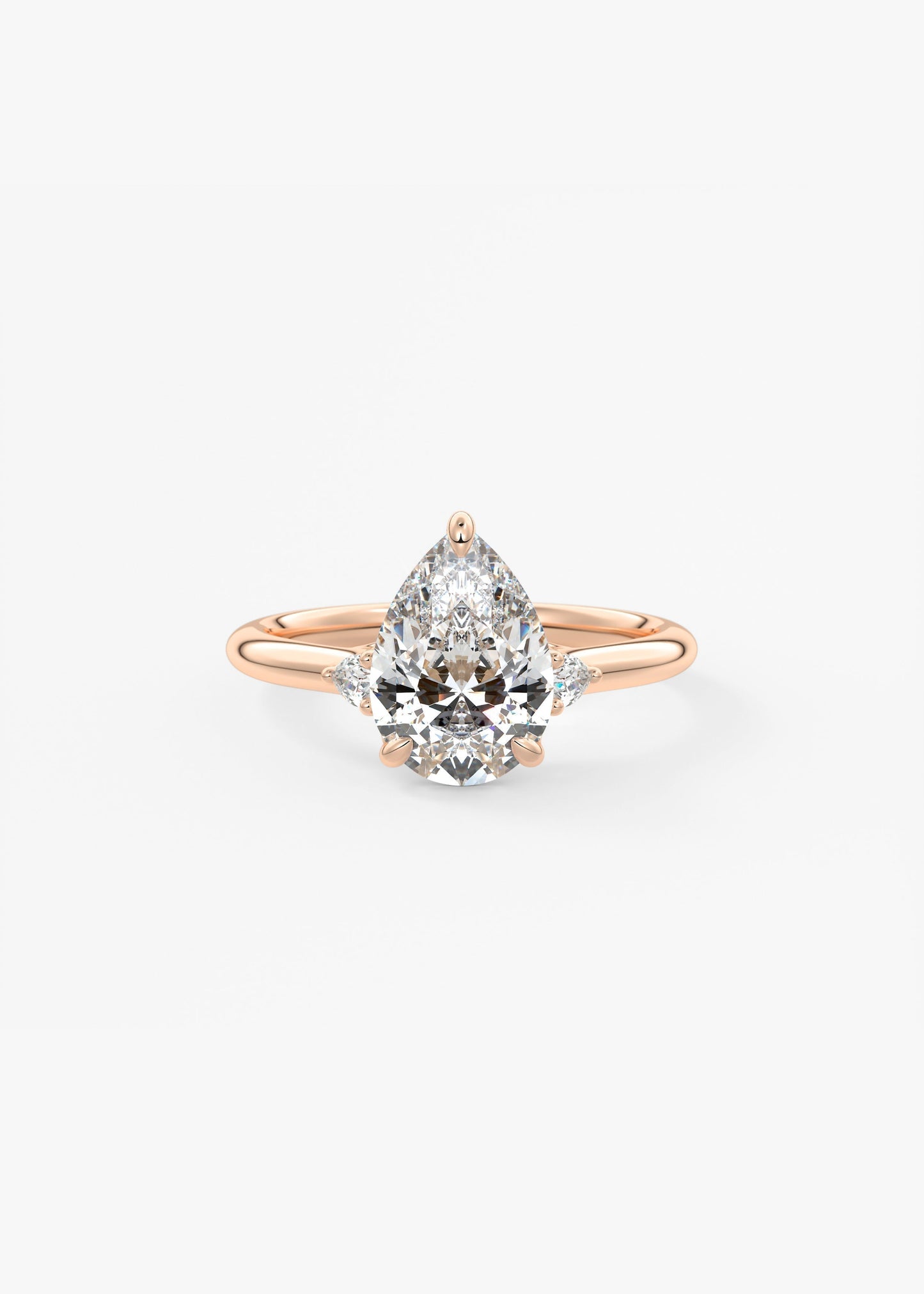 Pear Three Stone Lab Grown Diamond Engagement Ring