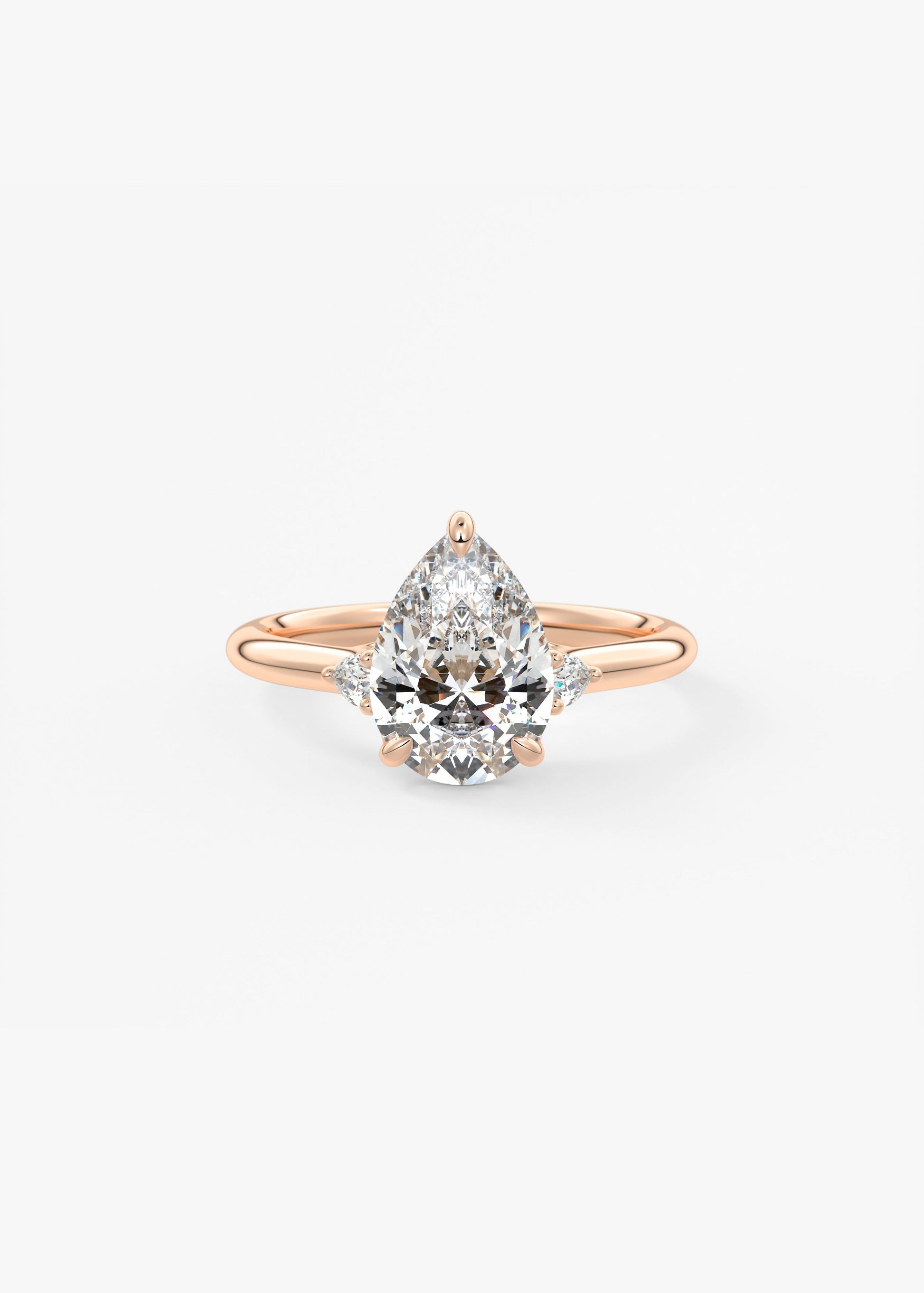 Pear Three Stone Lab Grown Diamond Engagement Ring