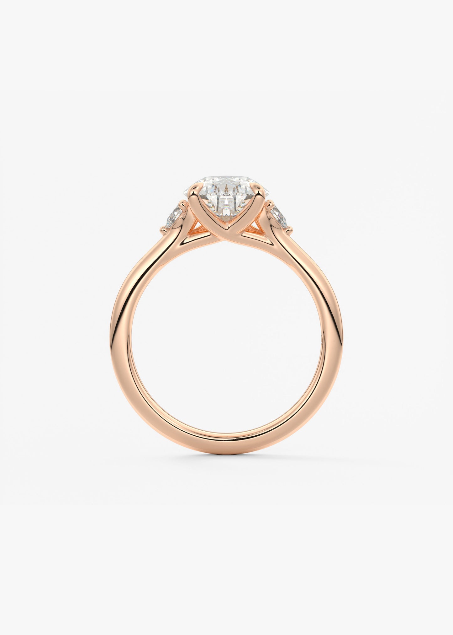 Pear Three Stone Lab Grown Diamond Engagement Ring