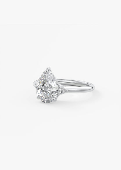 Pear Three Stone Lab Grown Diamond Engagement Ring