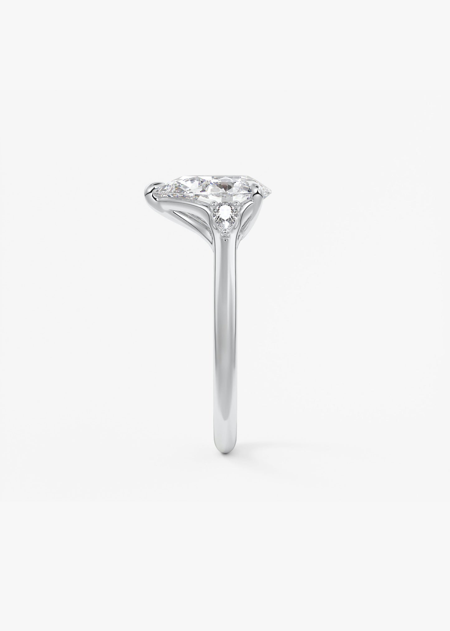 Pear Three Stone Lab Grown Diamond Engagement Ring
