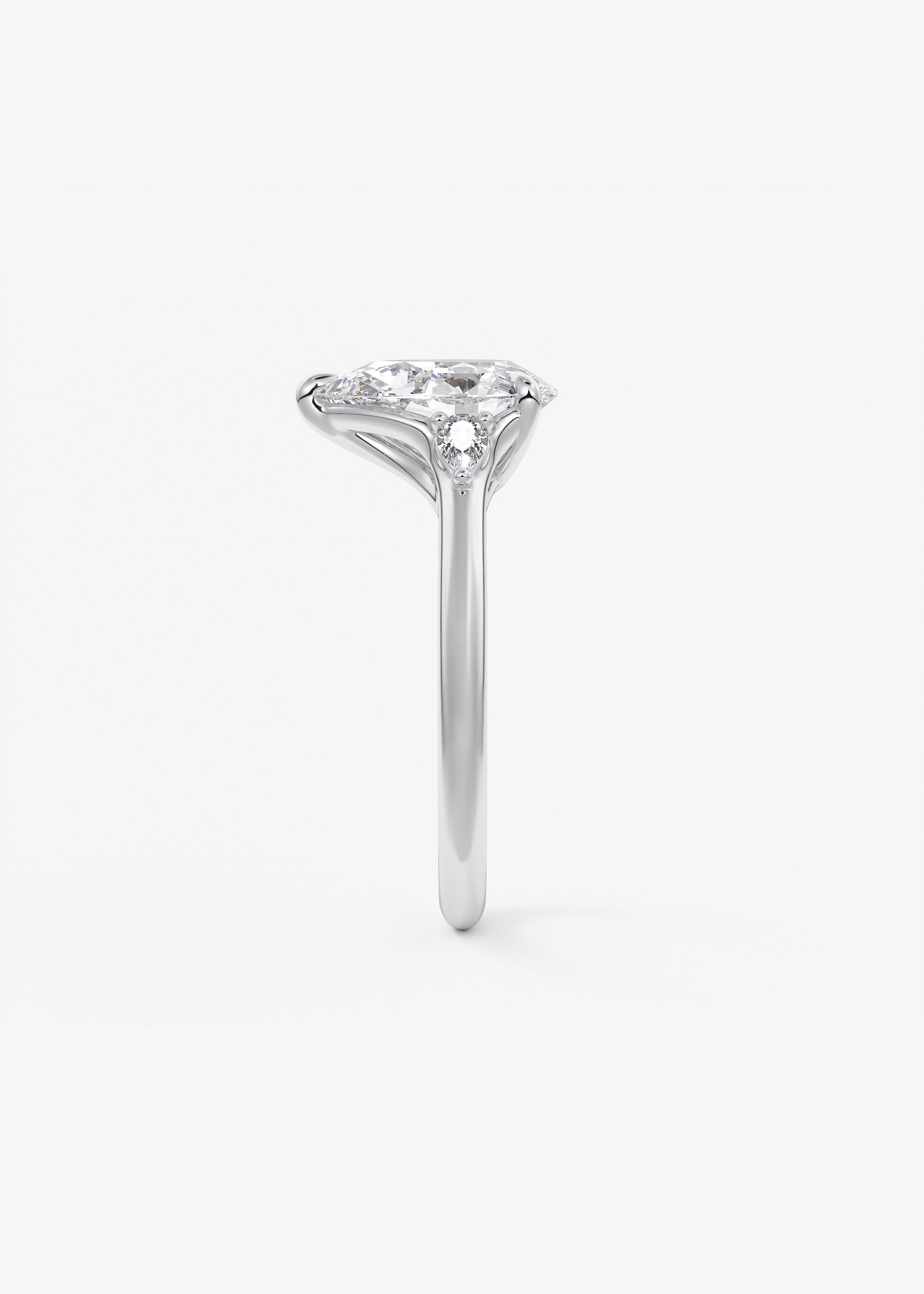 Pear Three Stone Lab Grown Diamond Engagement Ring