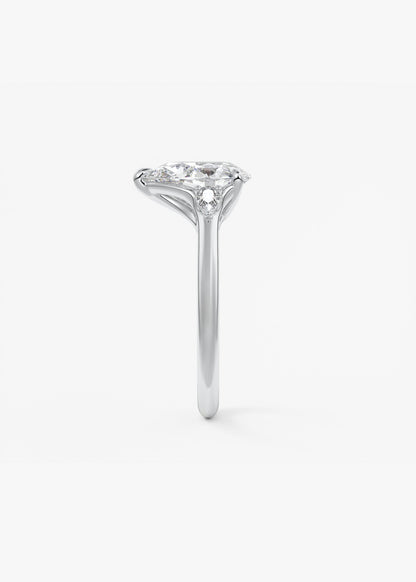 Pear Three Stone Lab Grown Diamond Engagement Ring