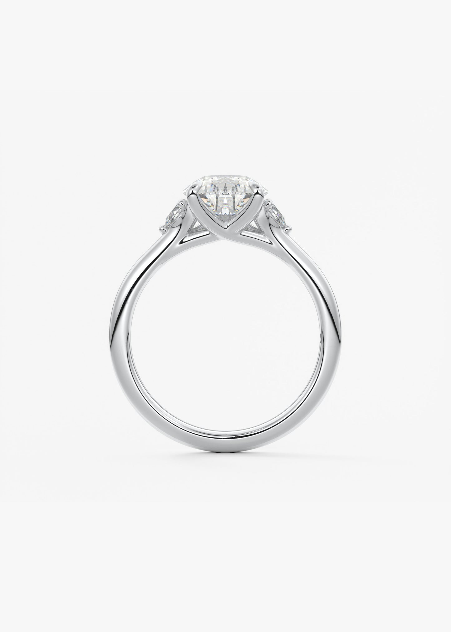Pear Three Stone Lab Grown Diamond Engagement Ring