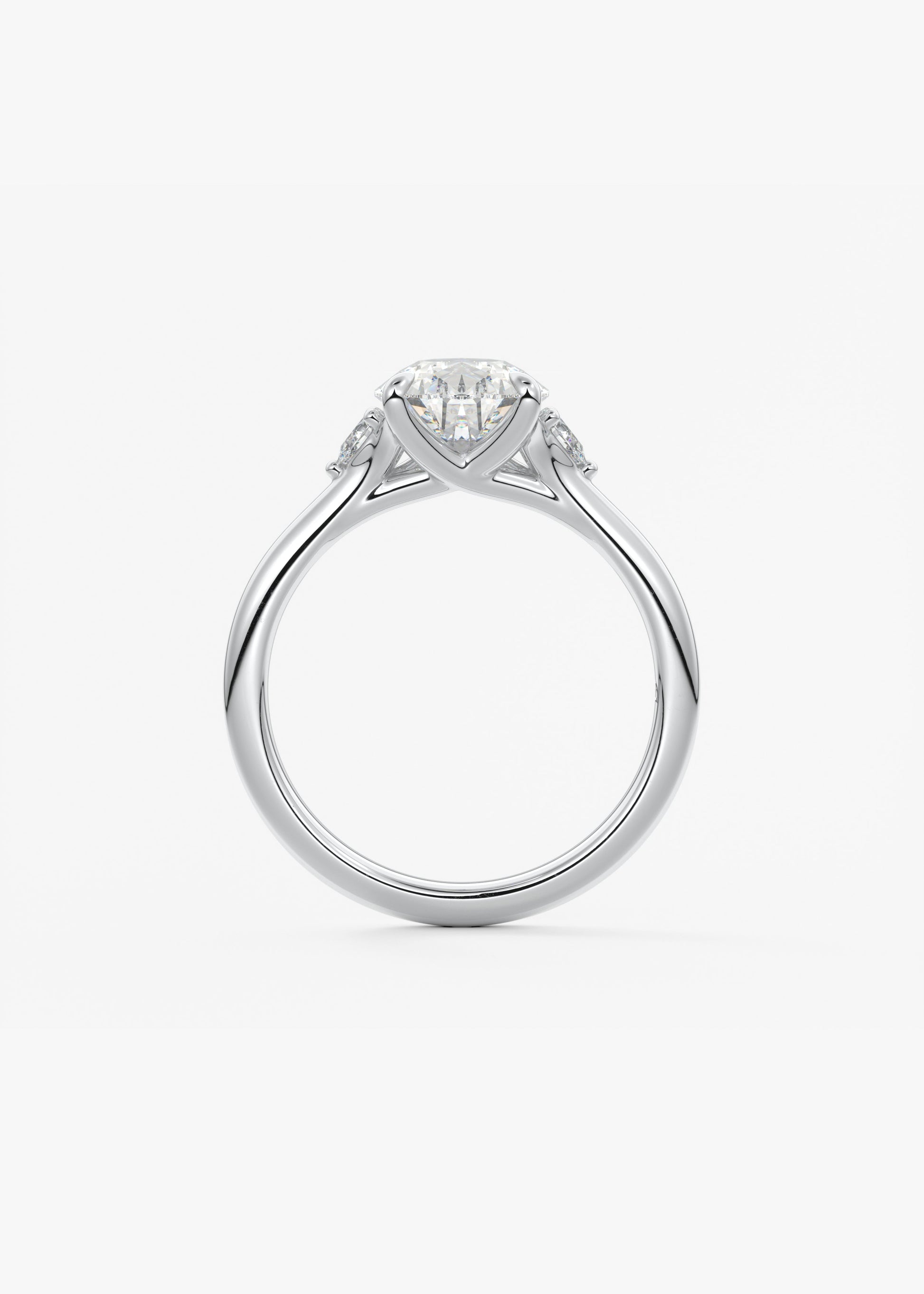Pear Three Stone Lab Grown Diamond Engagement Ring