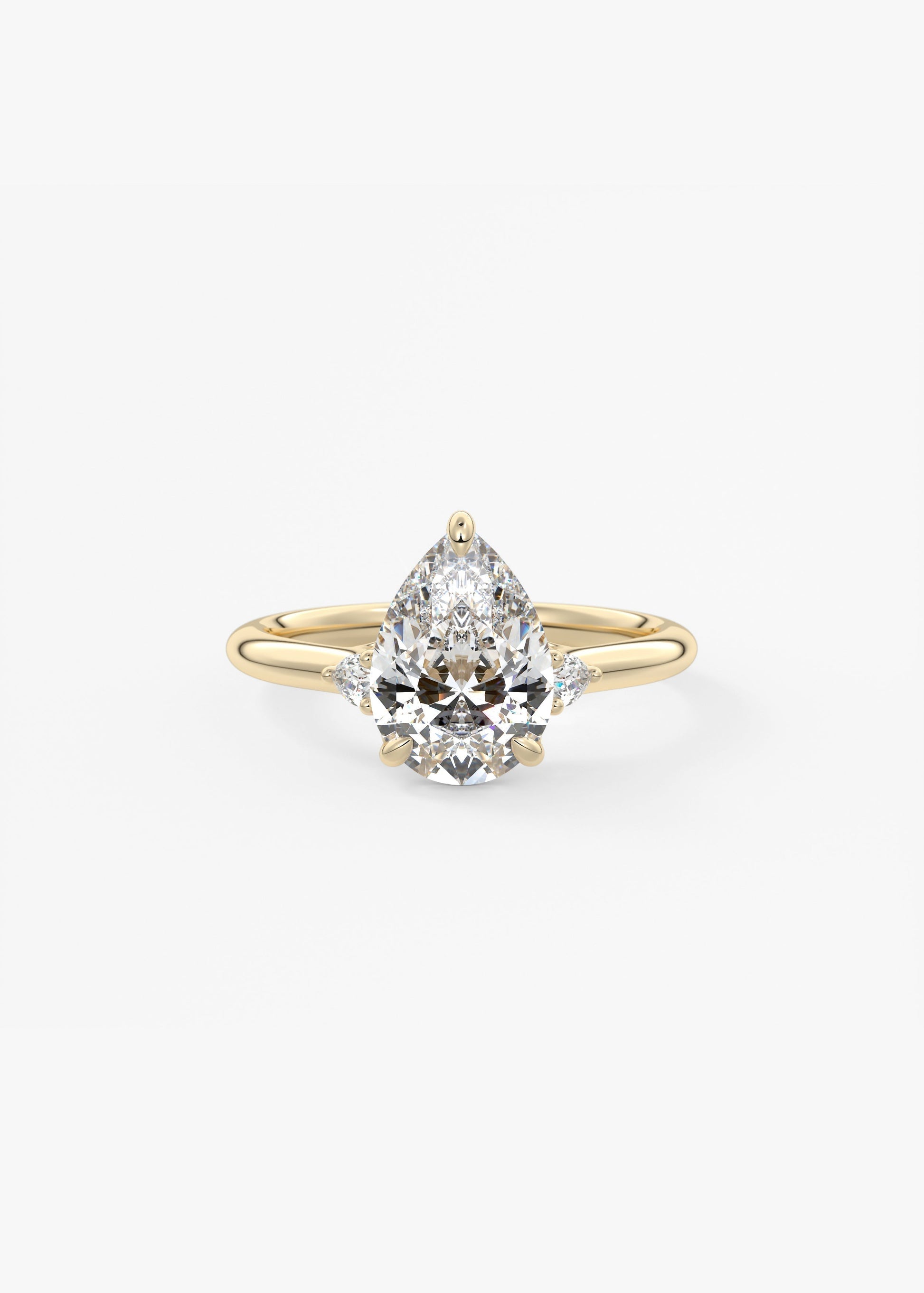 Pear Three Stone Lab Grown Diamond Engagement Ring