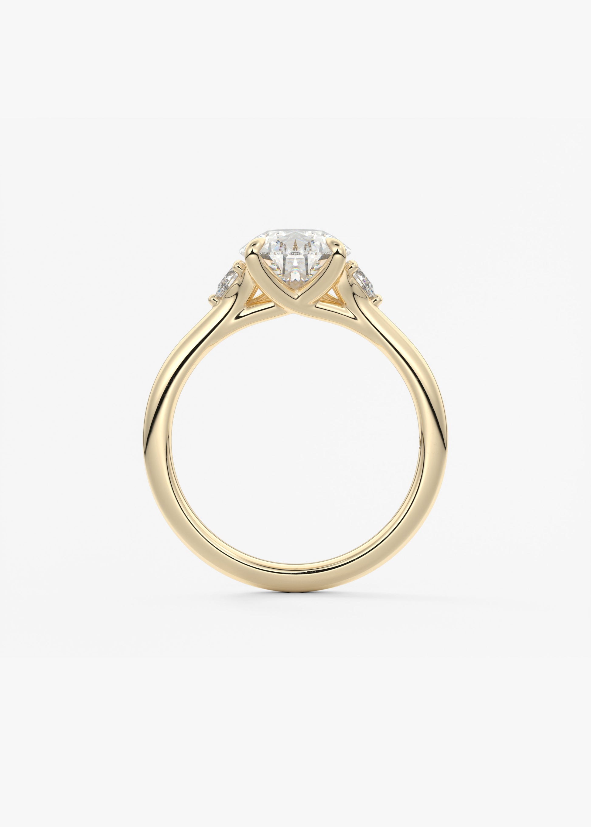 Pear Three Stone Lab Grown Diamond Engagement Ring