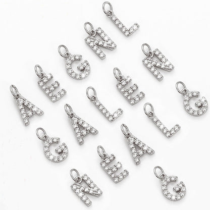 0.5 TCW Round Shape Moissanite Alphabatic Necklace