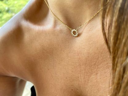 0.25 TCW Round Shape Moissanite Circle Style Necklace