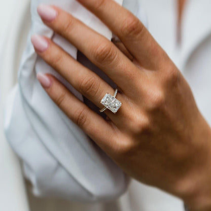 Radiant Pave Lab Grown Diamond Engagement Ring