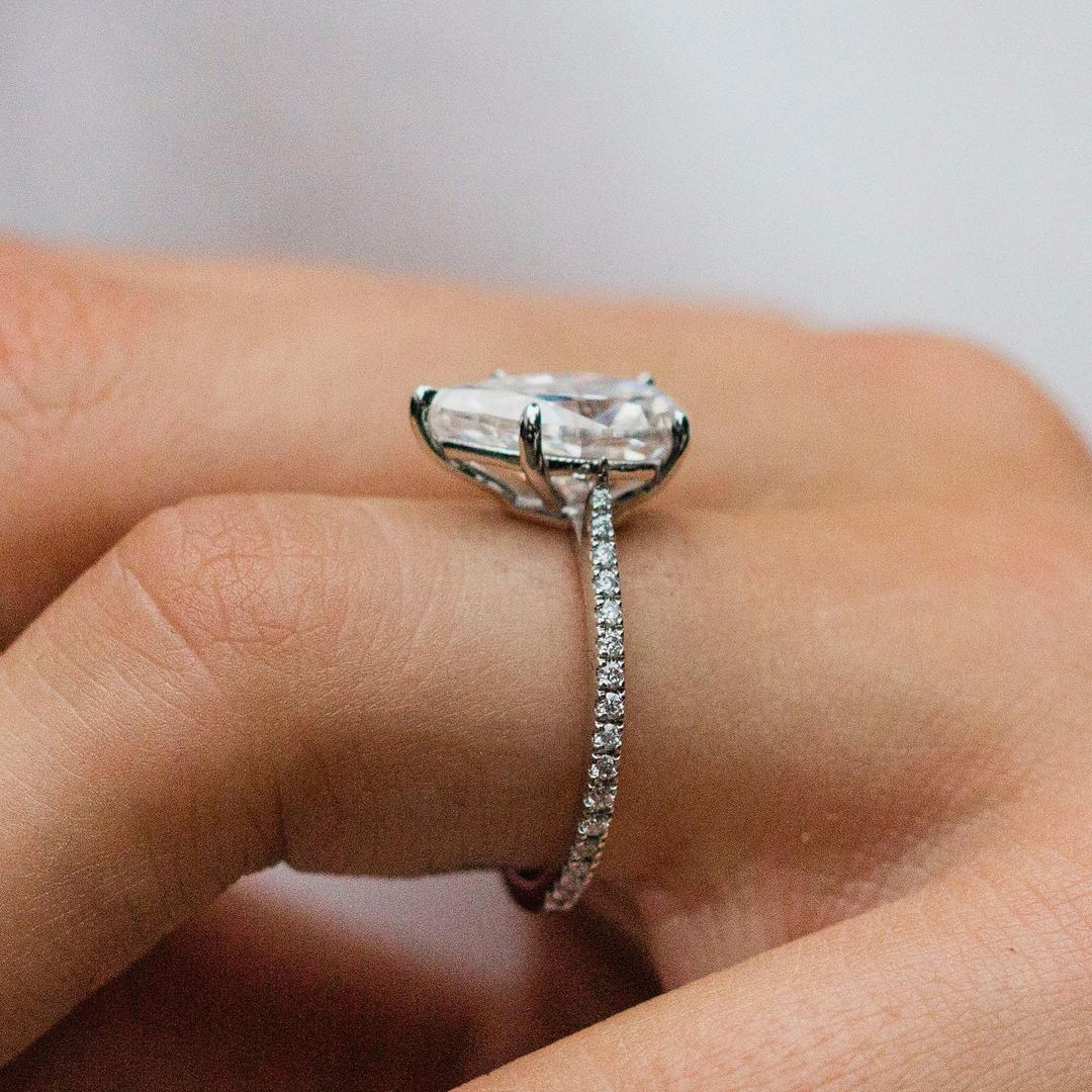 Pear Pave Lab Grown Diamond Engagement Ring