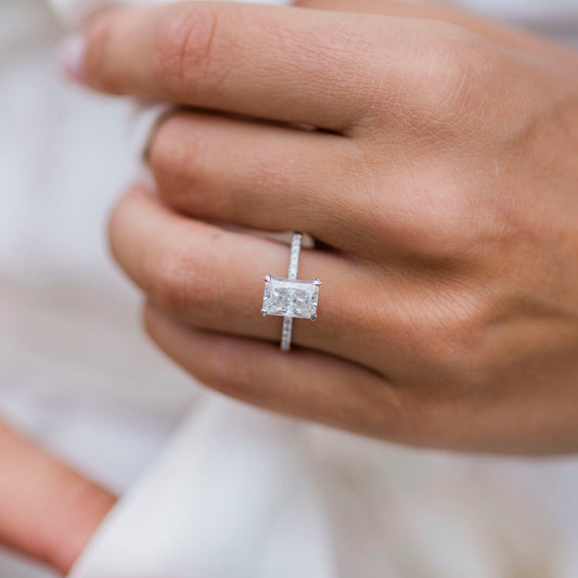 Radiant Pave Lab Grown Diamond Engagement Ring