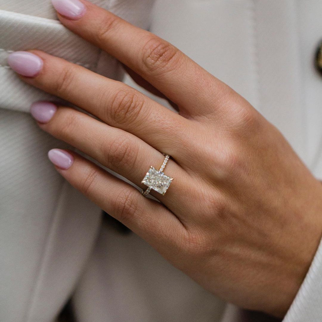 Radiant Pave Lab Grown Diamond Engagement Ring