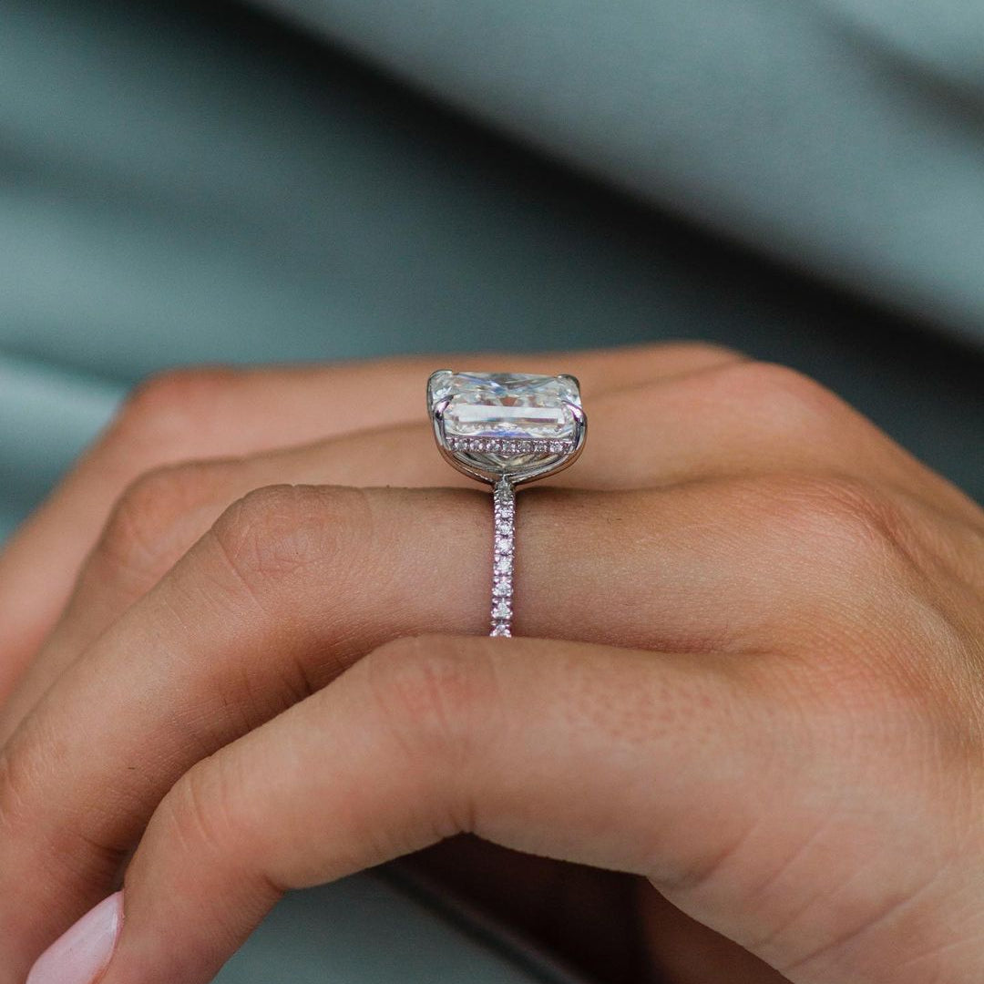 Radiant Pave Lab Grown Diamond Engagement Ring