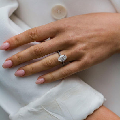 Oval Pave Lab Grown Diamond Engagement Ring