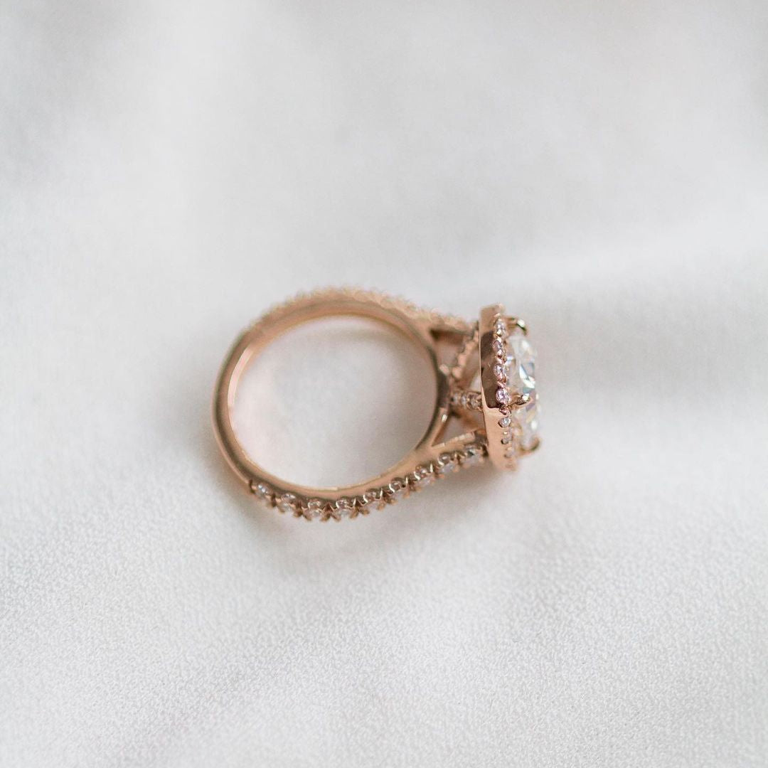 Cushion Halo & Pave Lab Grown Diamond Engagement Ring