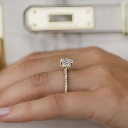 Cushion Pave Lab Grown Diamond Engagement Ring