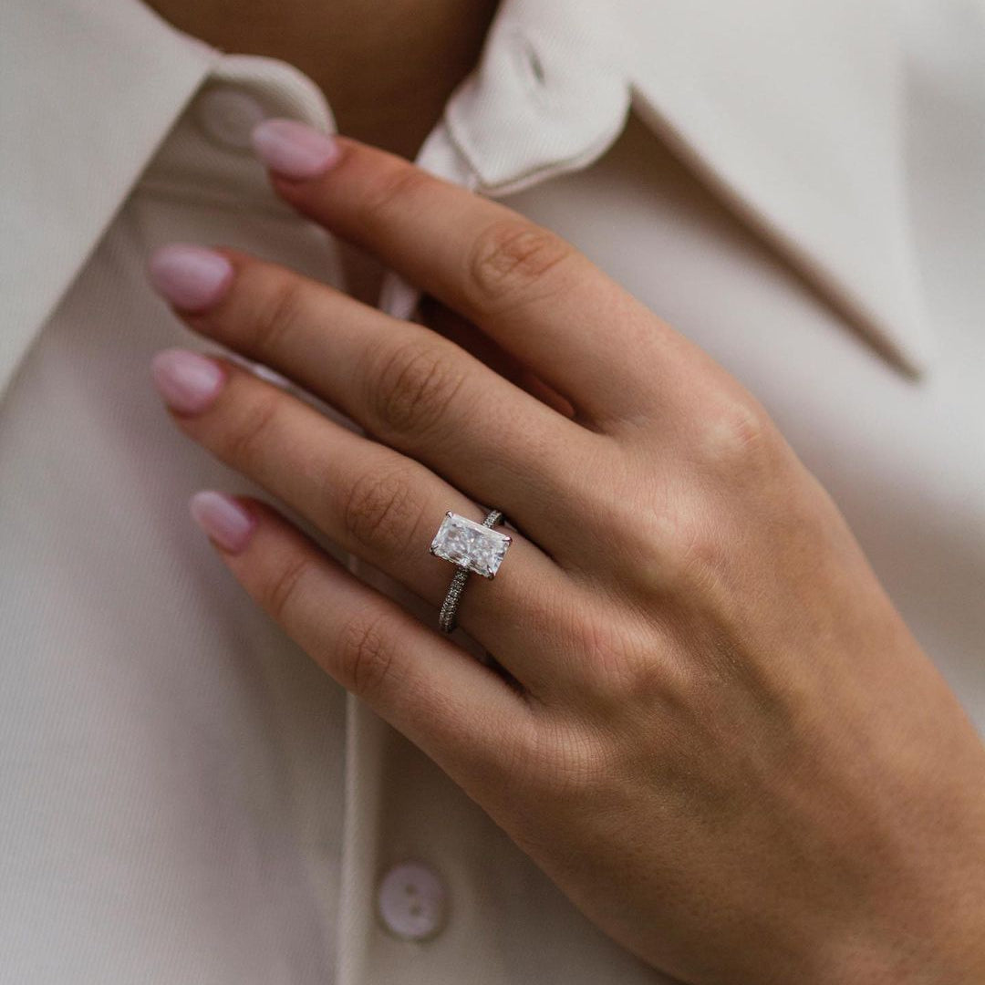 Radiant Pave Lab Grown Diamond Engagement Ring