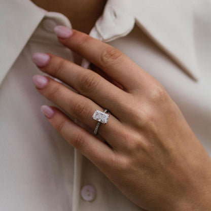 Radiant Pave Lab Grown Diamond Engagement Ring
