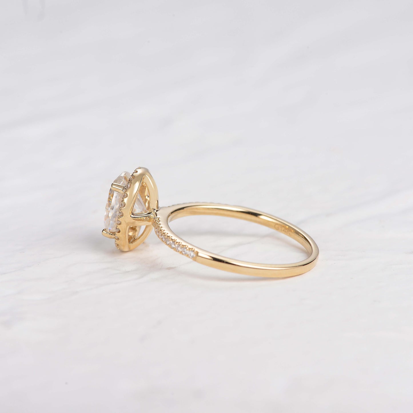 Oval Halo & Pave Lab Grown Diamond Engagement Ring