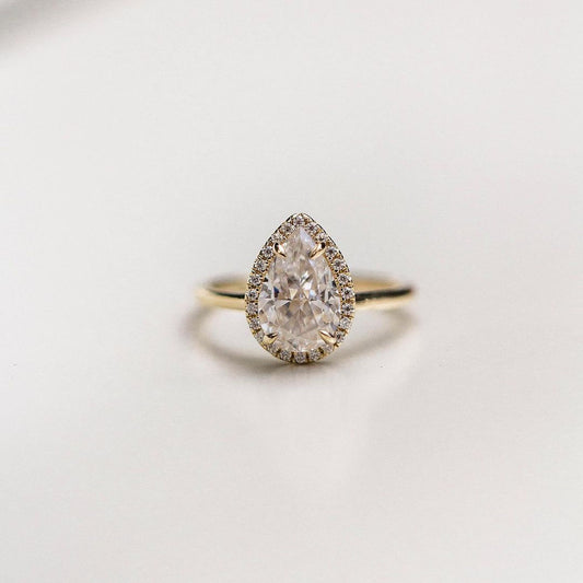 Pear Halo Lab Grown Diamond Engagement Ring