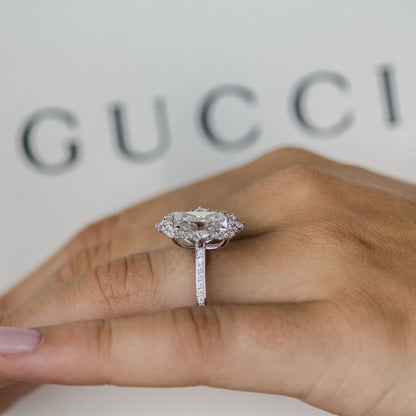 Radiant Halo & Pave Lab Grown Diamond Engagement Ring