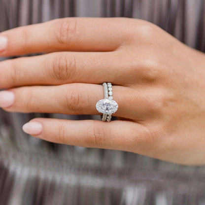 Oval Pave Lab Grown Diamond Engagement Ring