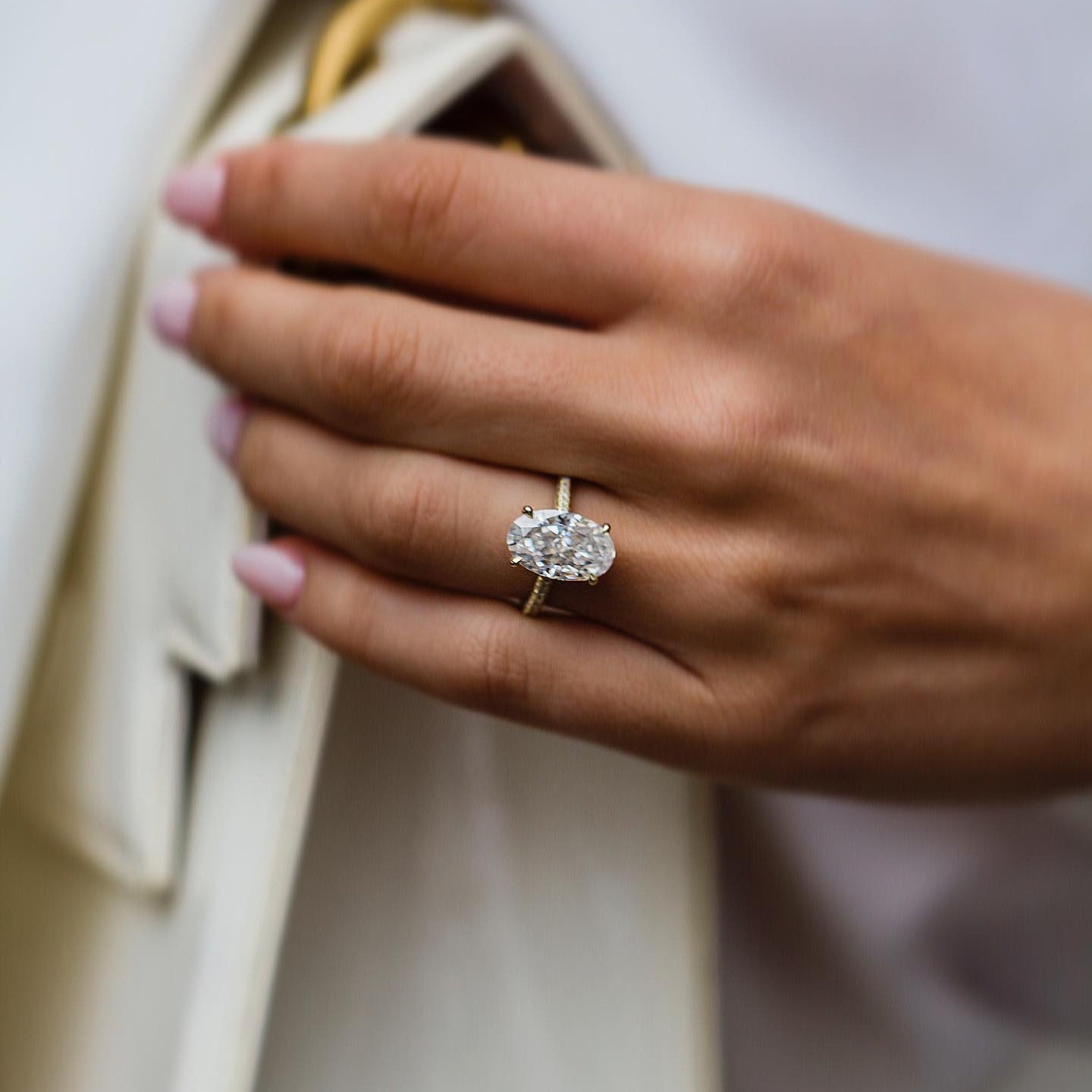 Oval Pave Lab Grown Diamond Engagement Ring