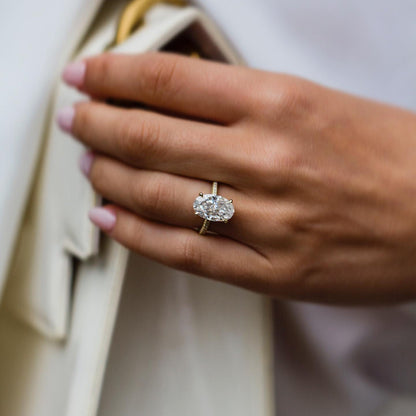 Oval Pave Lab Grown Diamond Engagement Ring