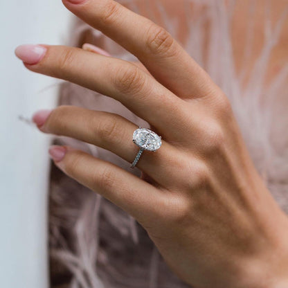 Oval Pave Lab Grown Diamond Engagement Ring