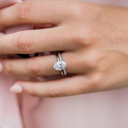 Oval Hidden Halo Lab Grown Diamond Engagement Ring