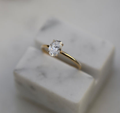 Oval Solitaire Lab Grown Diamond Engagement Ring