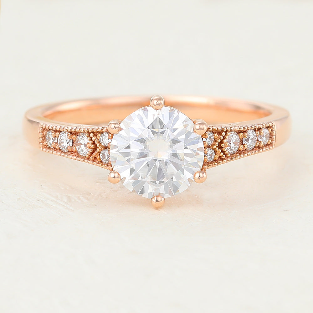 Round Pave Lab-Grown Diamond Engagement Ring