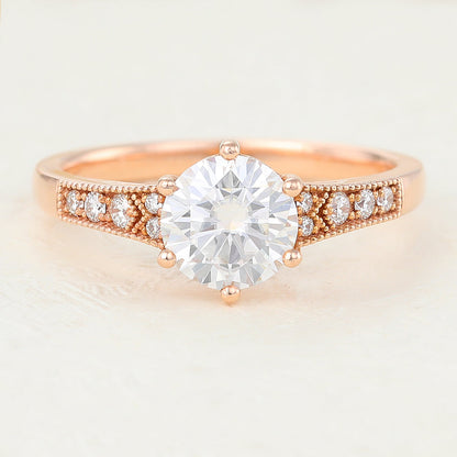 Round Pave Lab-Grown Diamond Engagement Ring