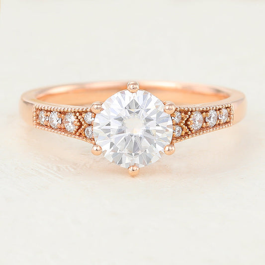 Round Pave Lab-Grown Diamond Engagement Ring