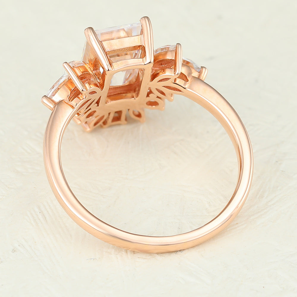Emerald Cluster Lab-Grown Diamond Engagement Ring