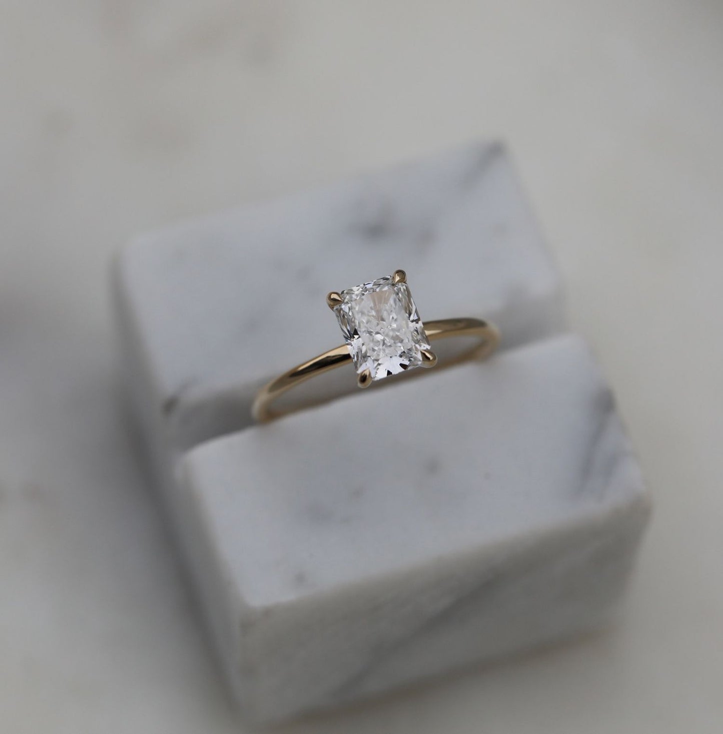 Radiant Solitaire Lab Grown Diamond Engagement Ring