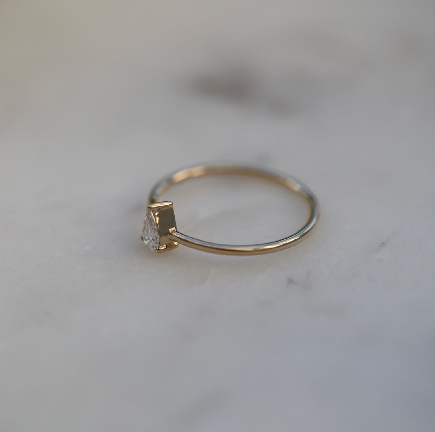 Pear Solitaire Lab Grown Diamond Engagement Ring