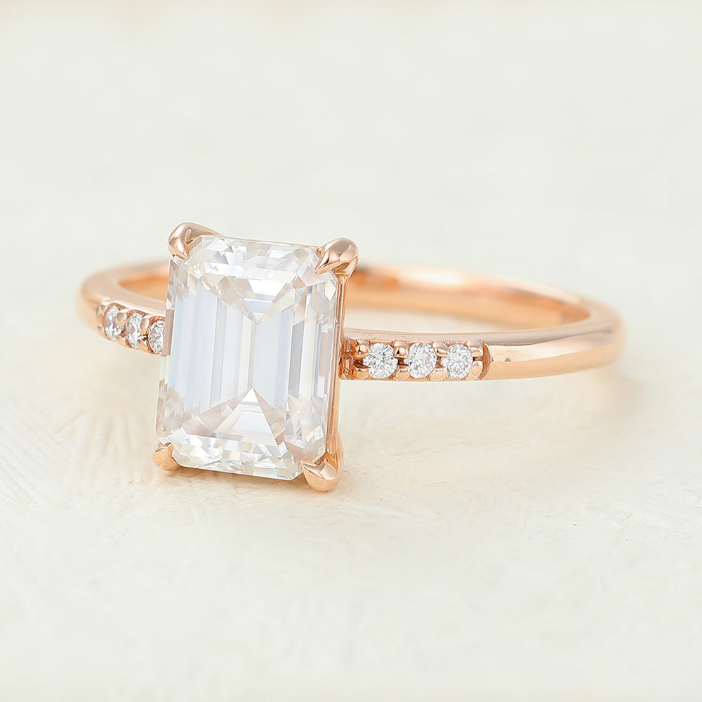 Emerald Pave Lab-Grown Diamond Engagement Ring