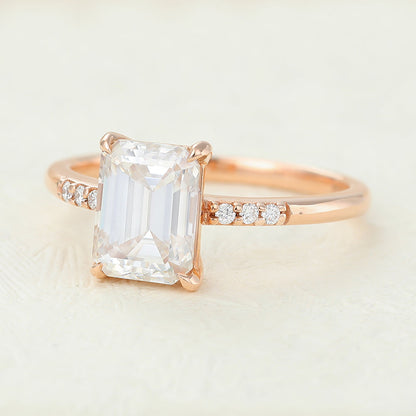 Emerald Pave Lab-Grown Diamond Engagement Ring