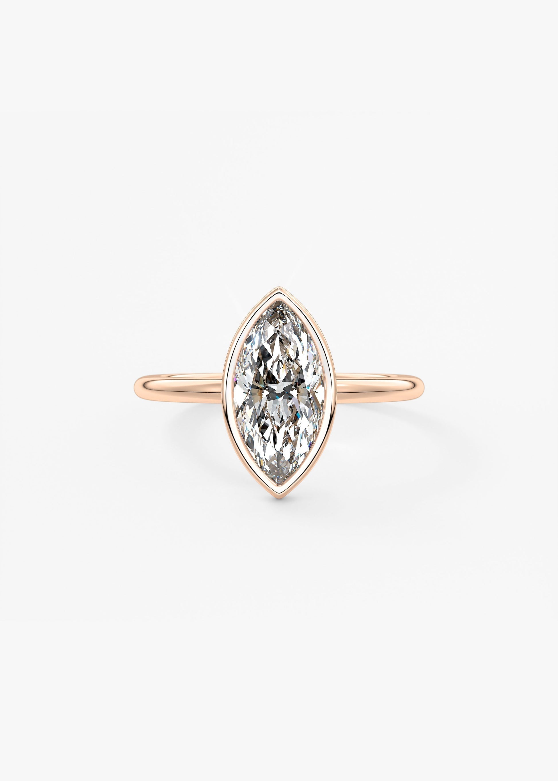 Marquise Bezel Lab Grown Diamond Engagement Ring