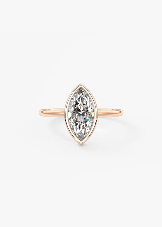 Marquise Bezel Lab Grown Diamond Engagement Ring