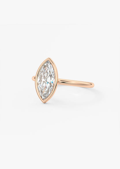 Marquise Bezel Lab Grown Diamond Engagement Ring