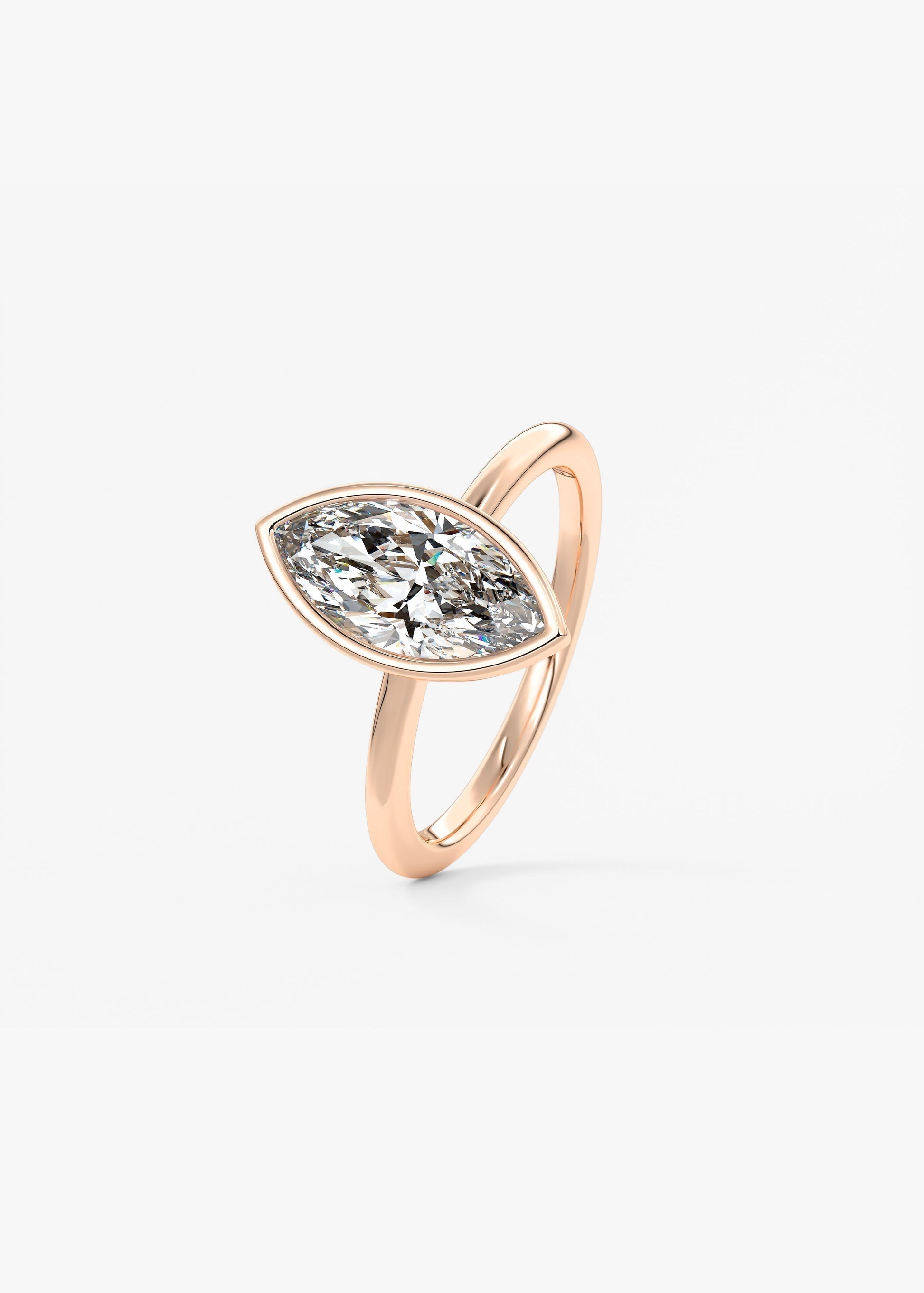 Marquise Bezel Lab Grown Diamond Engagement Ring