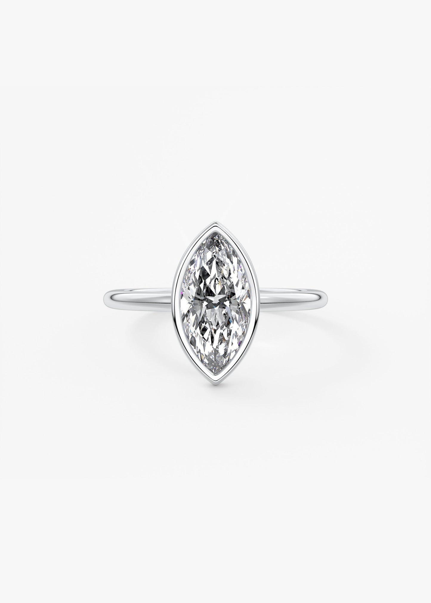 Marquise Bezel Lab Grown Diamond Engagement Ring