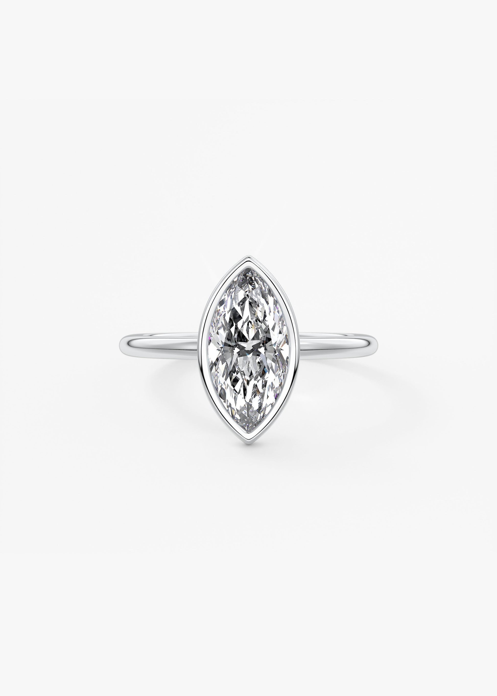 Marquise Bezel Lab Grown Diamond Engagement Ring