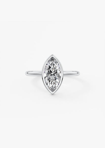 Marquise Bezel Lab Grown Diamond Engagement Ring