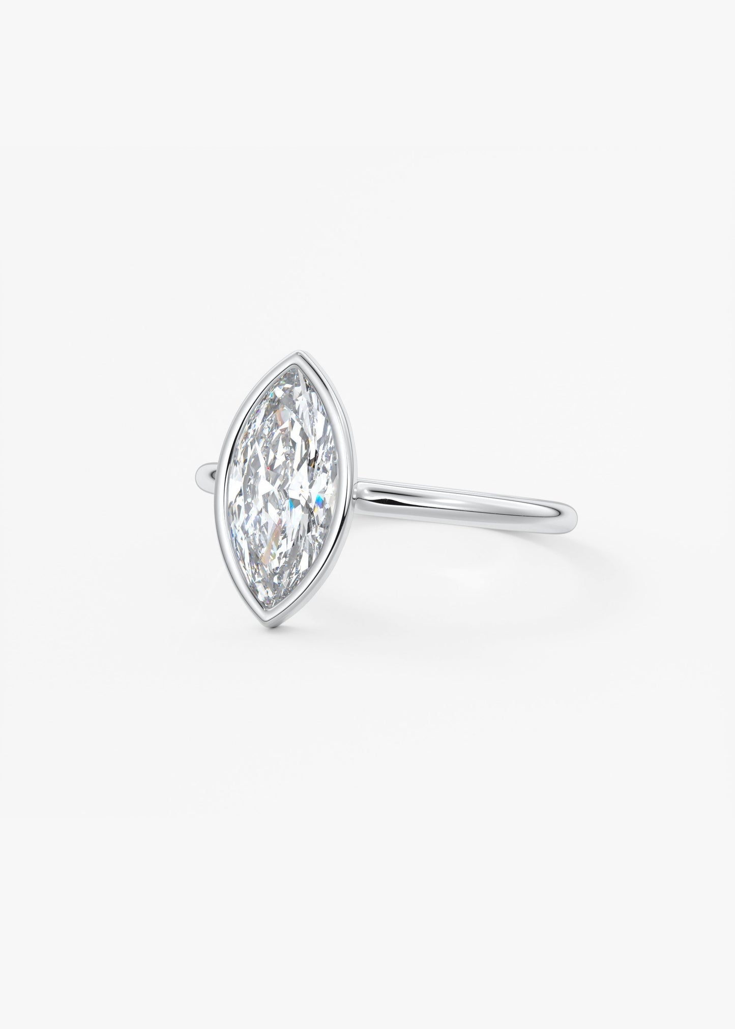 Marquise Bezel Lab Grown Diamond Engagement Ring