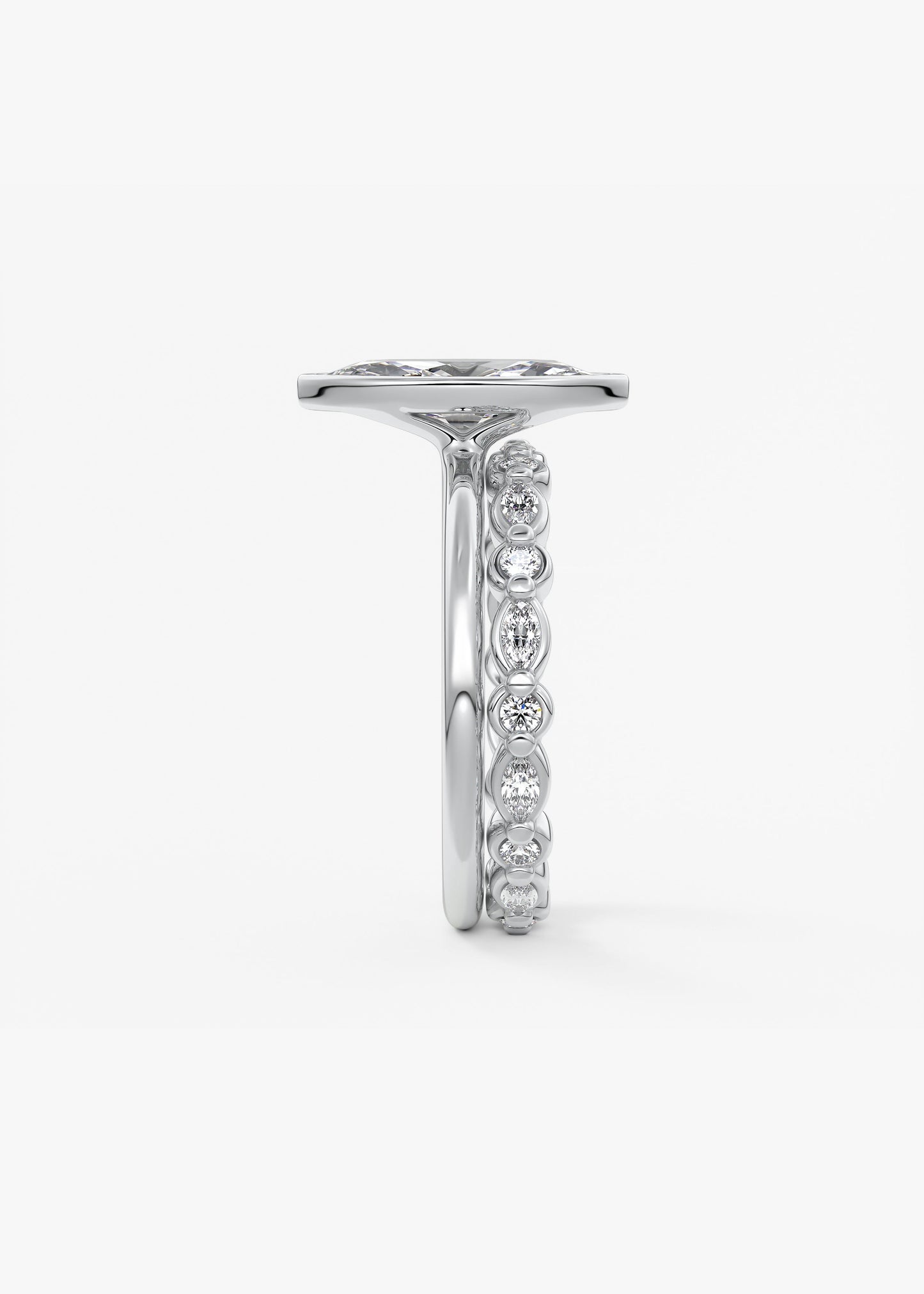 Marquise Bezel Lab Grown Diamond Engagement Ring